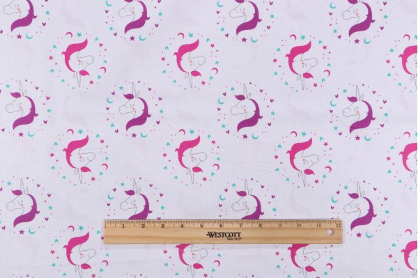 Emma & Mila Cameo Printed Cotton Craft Fabric in Iris 