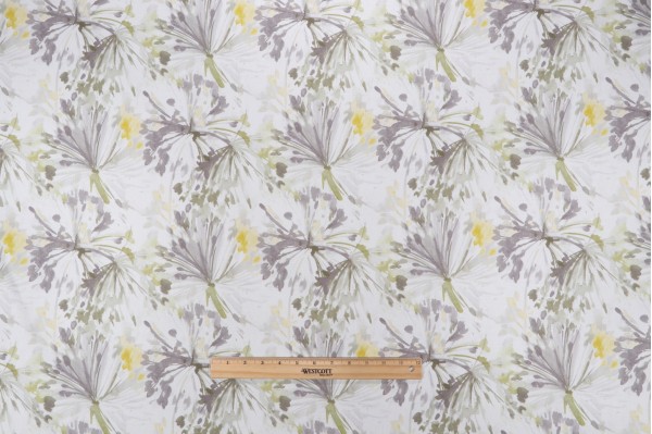 Click for Mill Creek Bodmin-Opulence Printed Cotton Drapery Fabric in Silver Frost  Mill Creek Bodmin-Opulence Printed Cotton Drapery Fabric in Silver Frost