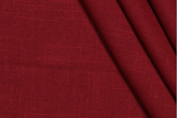 Covington Jefferson Linen Woven Drapery Fabric in 405-Cranberry