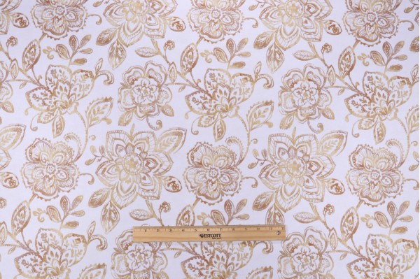 Click for 11 Yards Crypton Bouquet High Performance Printed Decorator Fabric in Golden Crypton Bouquet High Performance Printed Decorator Fabric in Golden