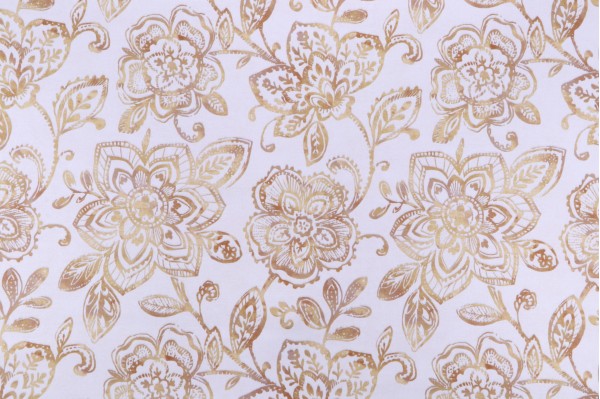 Crypton Bouquet High Performance Printed Decorator Fabric in Golden