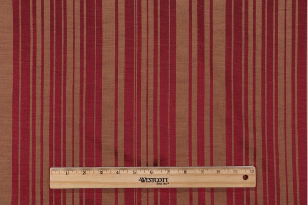 Scalamandre Rosalie Stripe Woven Decorator Fabric in Red/Gold