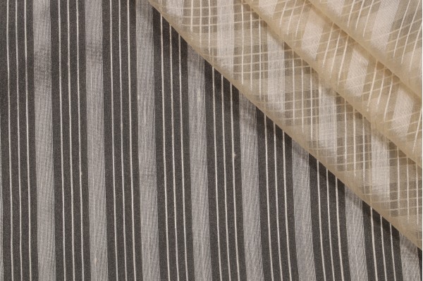 Scalamandre Sirikit Sheer Silk Drapery Fabric in Ivory