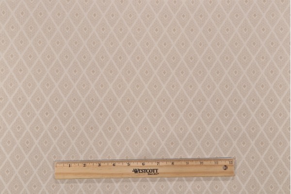 Scalamandre Messina Diamond Matelasse Upholstery Fabric in Beige