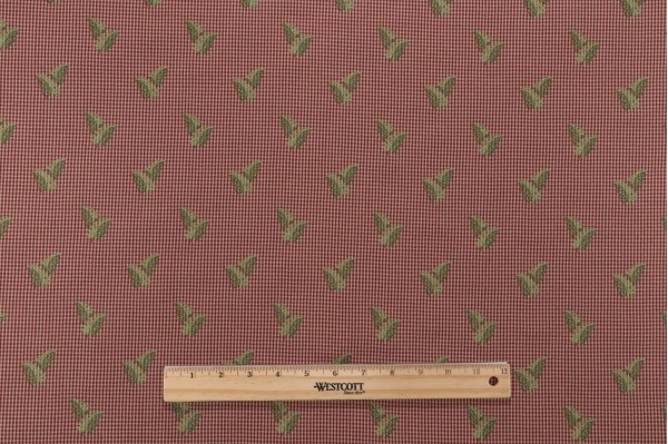 Scalamandre Lisabetta Leaf Woven Decorator Fabric in Port & Leaf