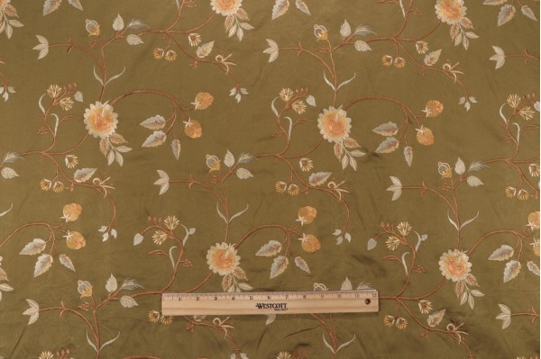 Scalamandre Benares Woven Decorator Fabric in Olive