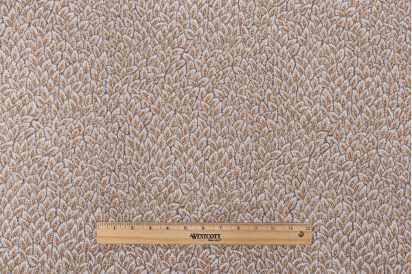 Grey Watkins Les Feuilles Printed Cotton Drapery Fabric in Charcoal