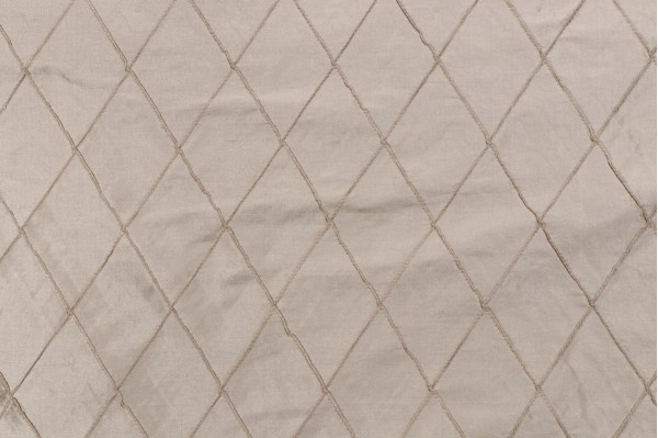 Diamond Stitch Pintuck Silk Drapery Fabric in Latte
