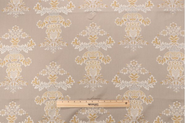 Venitia Damask Decorator Fabric in Limoncello