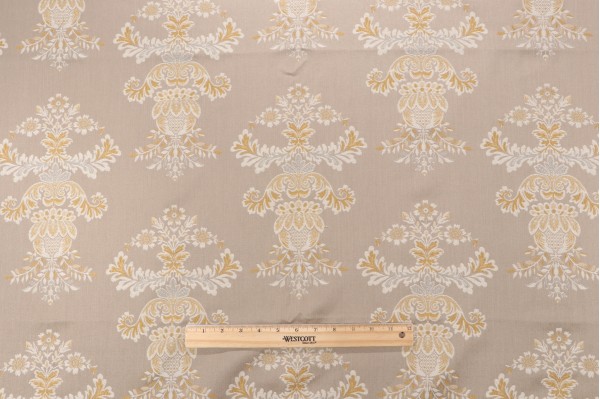 Venitia Damask Decorator Fabric in Limoncello