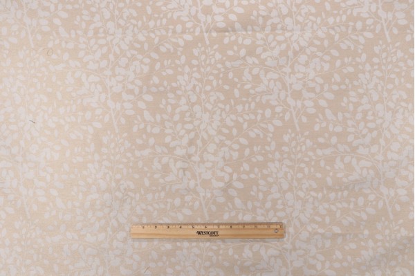Floral Woven Decorator Fabric in Sand