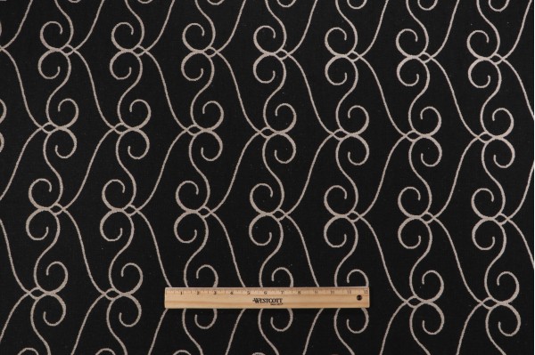 Scalamandre Ayesha Woven Chenille Upholstery Fabric in Onyx