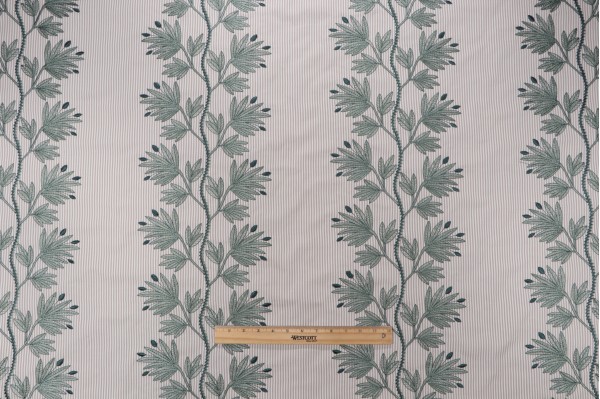 P Kaufmann Garland Embroidered Drapery Fabric in Juniper