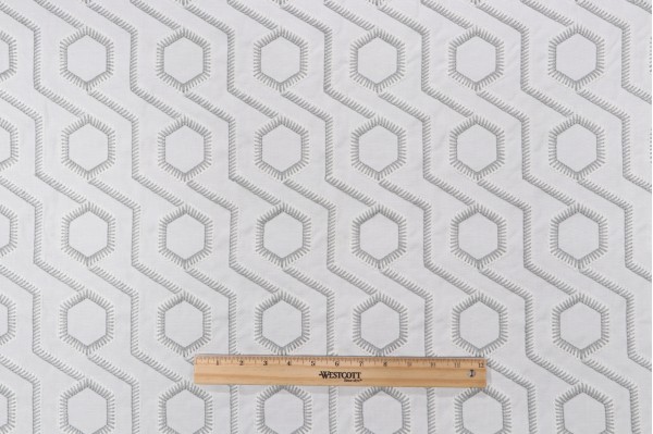 Click for 2.25 Yards Celeste Embroidered Drapery Fabric in Mist Celeste Embroidered Drapery Fabric in Mist