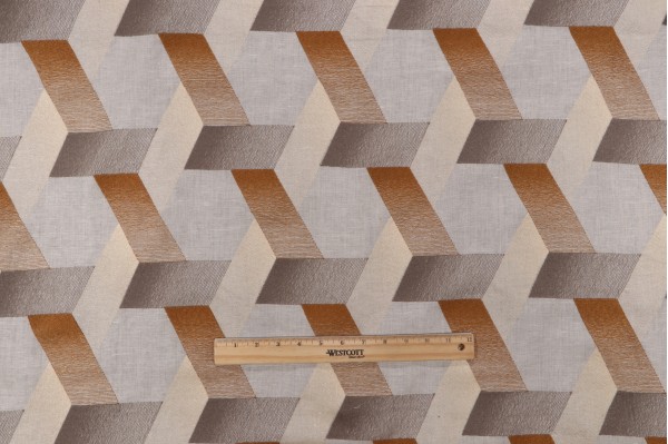 Omari Embroidered Drapery Fabric in Canyon