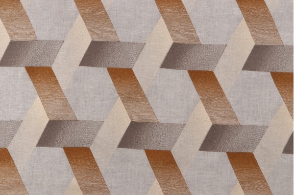 Omari Embroidered Drapery Fabric in Canyon