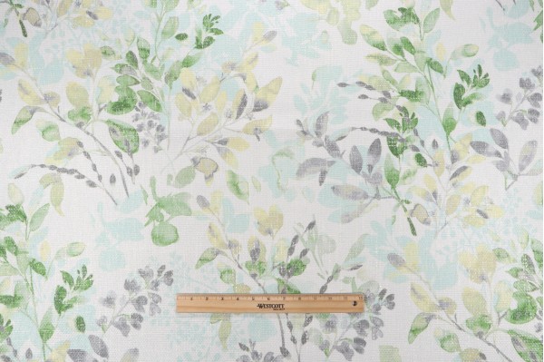 Sample of PK Lifestyles Willow Wood Printed Chenille Decorator Fabric in Aloe 