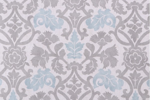 Waverly Anika Printed Cotton Drapery Fabric in Spa 
