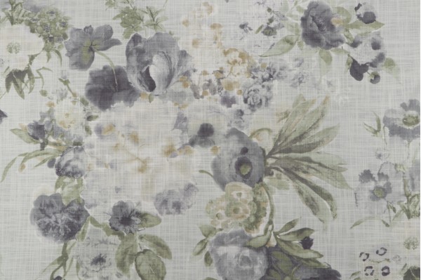 PK Lifestyles Midsummer Day Printed Cotton Drapery Fabric in Vapor 