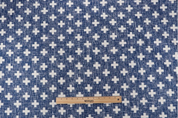 Sample of Novogratz Umbria Printed Chenille Decorator Fabric in Navy 
