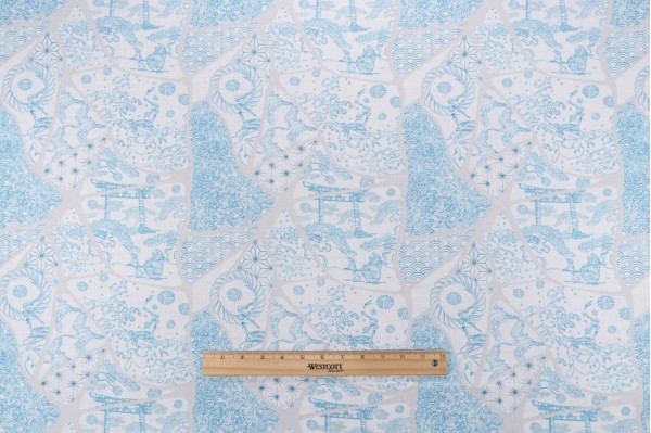 Sample of Kyoto Printed Drapery Fabric in Spa 