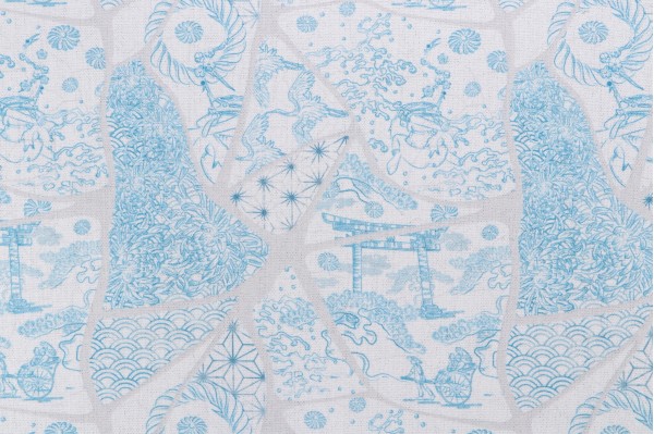 Sample of Kyoto Printed Drapery Fabric in Spa 