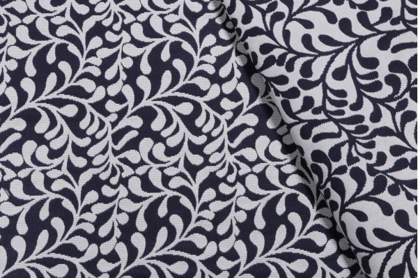 Sample of Terrasol-Vinca Reversible Polyester Outdoor Fabric in Navy 