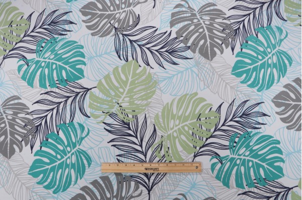 Terrasol-Jumbala Printed Polyester Outdoor Fabric in Jade 
