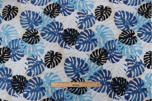 Terrasol-Tropics Printed Polyester Outdoor Fabric in Baltic 