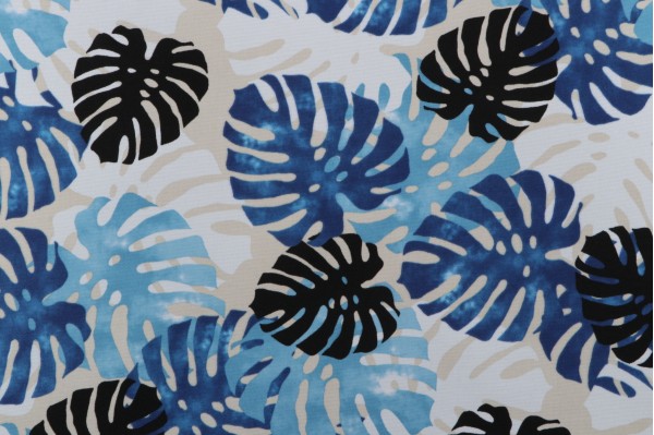 Terrasol-Tropics Printed Polyester Outdoor Fabric in Baltic 