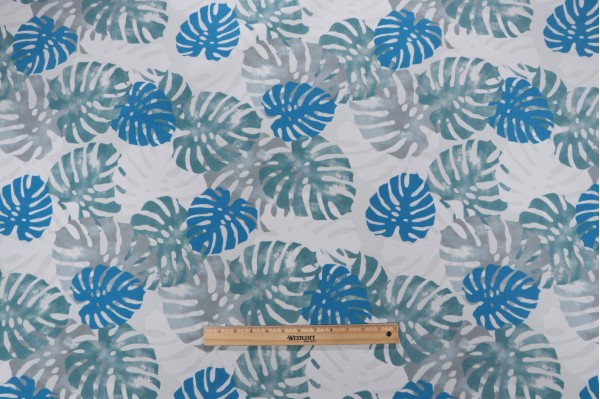 Terrasol-Tropics Printed Polyester Outdoor Fabric in Juniper 