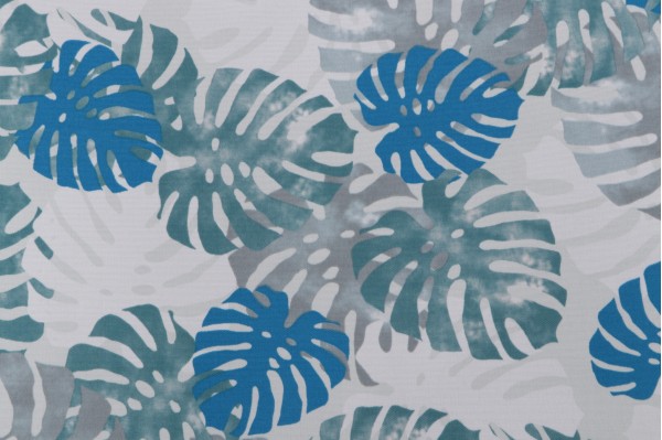 Terrasol-Tropics Printed Polyester Outdoor Fabric in Juniper 