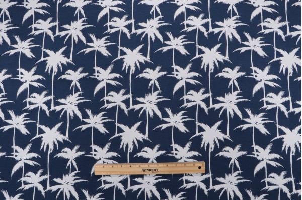 Click for Terrasol-Palmetto Printed Polyester Outdoor Fabric in Navy  Terrasol-Palmetto Printed Polyester Outdoor Fabric in Navy