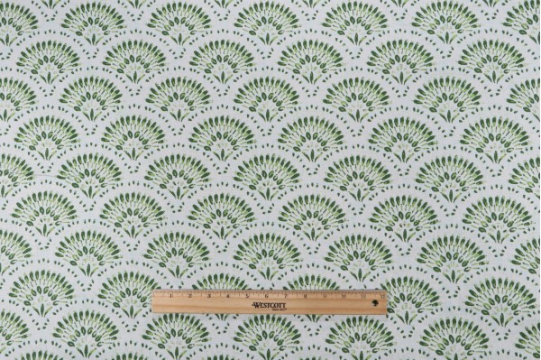 Amelia Printed Twill Drapery Fabric in Soothing Aloe 