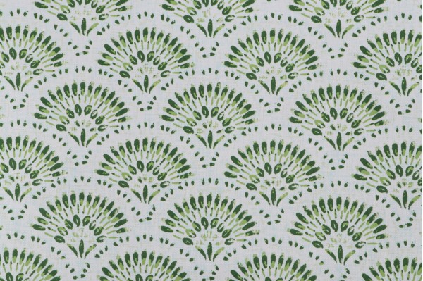 Amelia Printed Twill Drapery Fabric in Soothing Aloe 