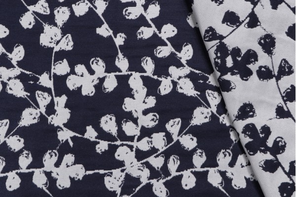 Terrasol-Salix Reversible Polyester Outdoor Fabric in Navy 