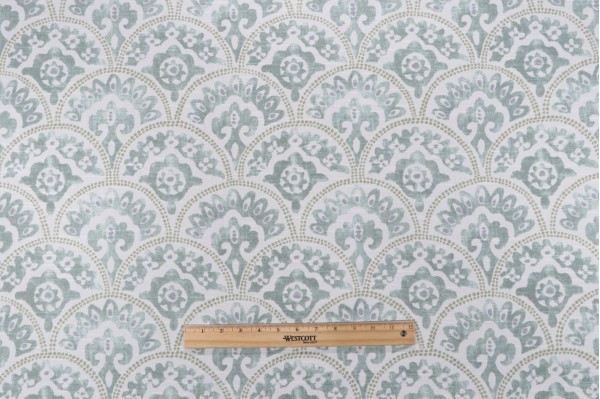 Richloom Daphne Printed Drapery Fabric in Mist 