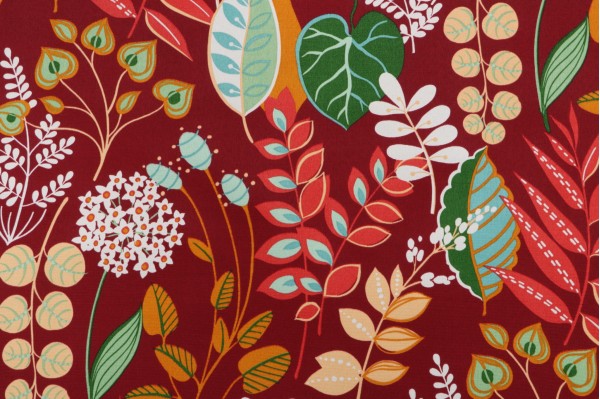Richloom Windcrest Printed Polyester Outdoor Fabric in Mulberry 