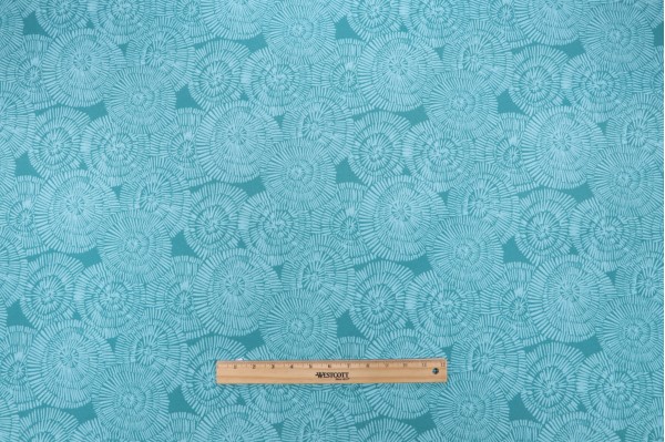 Richloom Crossway Printed Polyester Outdoor Fabric in Aqua 
