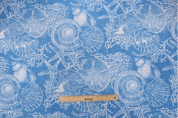 Richloom Saltwater Printed Polyester Outdoor Fabric in Sky 