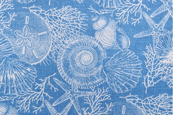 Richloom Saltwater Printed Polyester Outdoor Fabric in Sky 