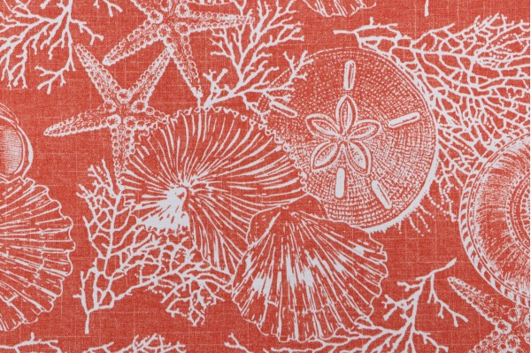 Richloom Saltwater Printed Polyester Outdoor Fabric in Coral 