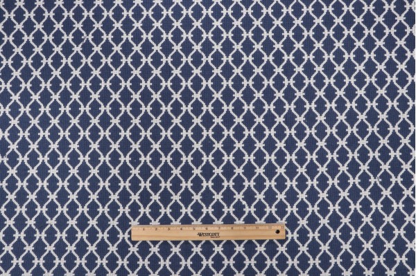 Scalamandre Trellis Weave Woven Upholstery Fabric in Denim 