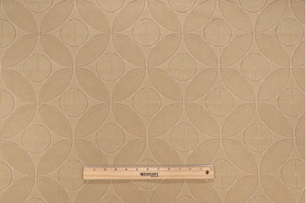 Sample of Grey Watkins Geometry Grospoint Upholstery Fabric in Latte 