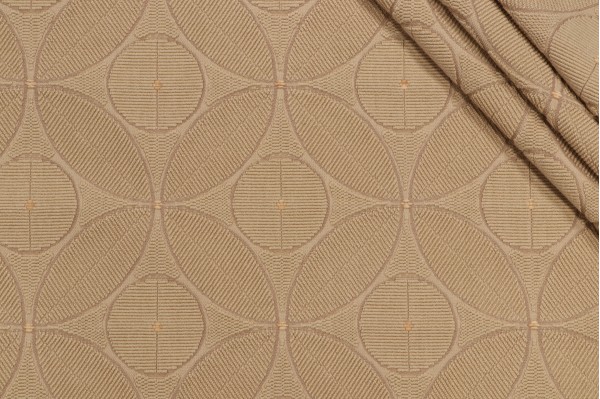 Sample of Grey Watkins Geometry Grospoint Upholstery Fabric in Latte 