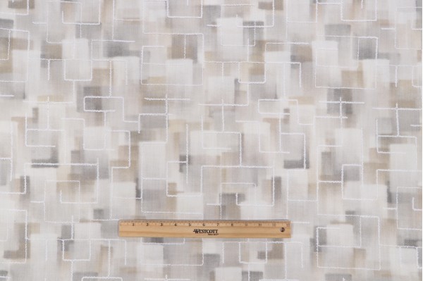 Hamilton Dinwiddie Printed & Embroidered Drapery Fabric in Wren 