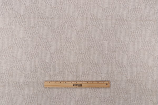 Covington Broken Arrows Felt-Backed Chenille Upholstery Fabric in 119-Oatmeal 