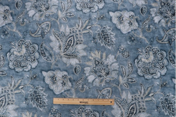 Covington Fornax Printed Velvet Upholstery Fabric in 58-Harbor 