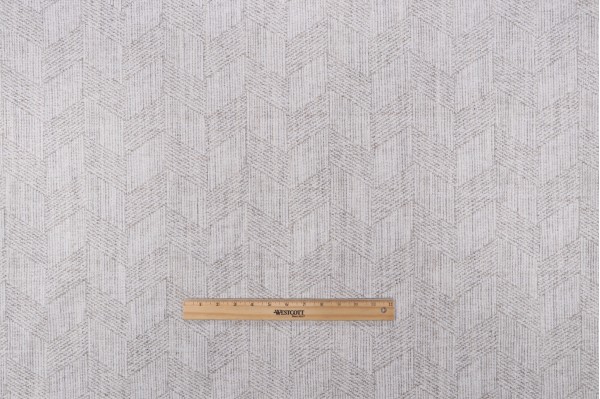 Sample of Covington Broken Arrows Felt-Backed Chenille Upholstery Fabric in 101-Antique White 