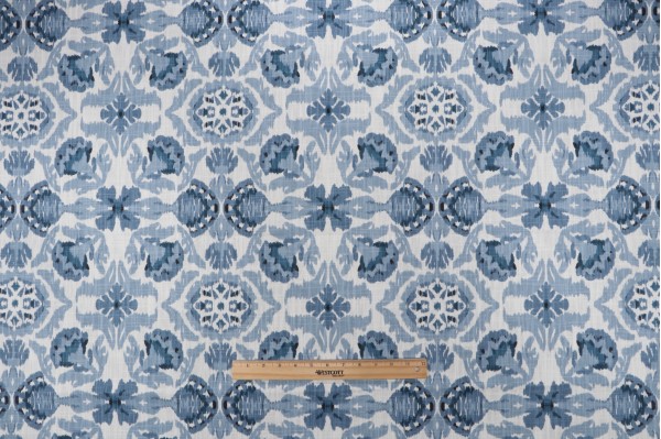 Covington McKenzie Printed Cotton Drapery Fabric in 51-Denim 